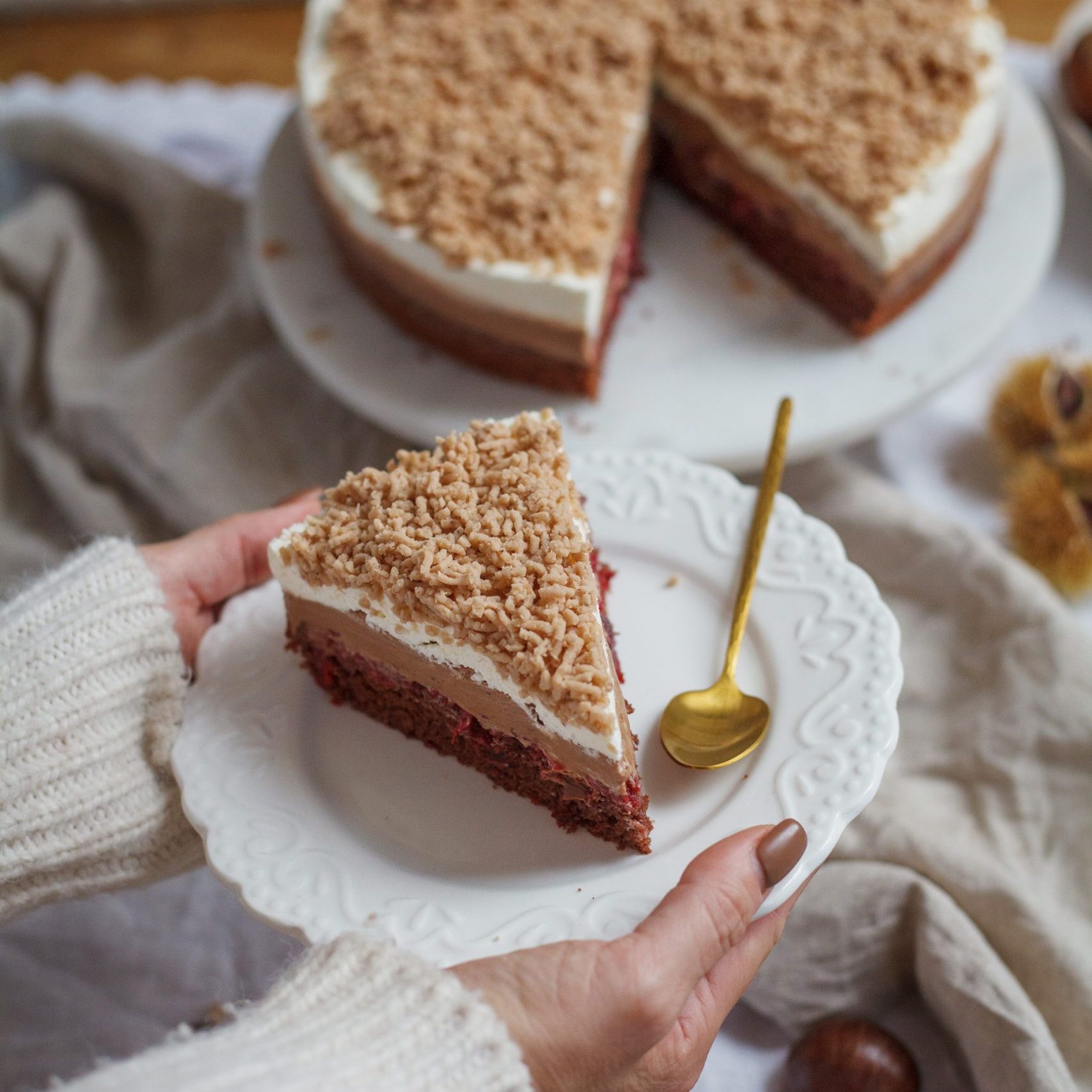 Čokoládovo - gaštanová torta