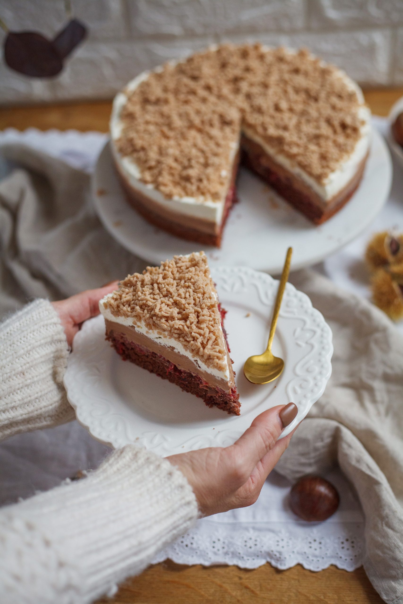 Čokoládovo - gaštanová torta